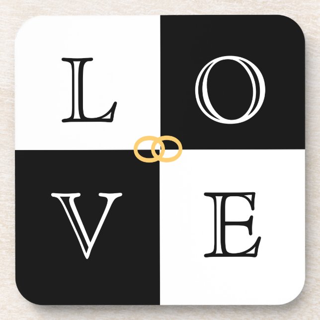 Mariage Favor Love Dessous de verre Set (Devant)