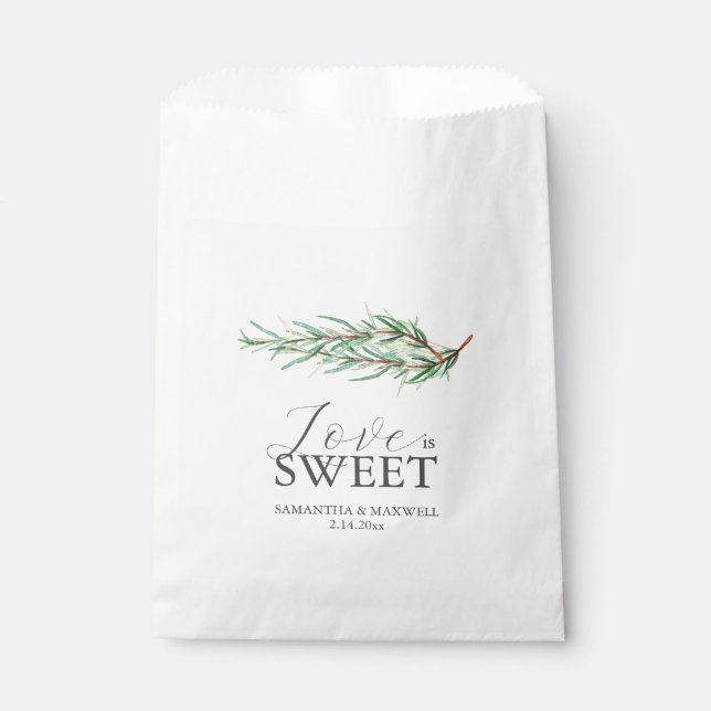 Mariage Favor Sacs L'Amour Est Rosemary Douce (Devant)
