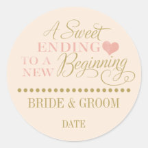MARIAGE FAVOR STICKER rose or Sucre se terminant