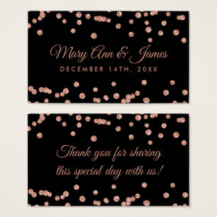 Mariage Favor Tag Rose Parties scintillant or Conf