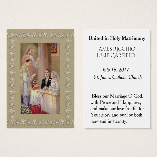 Mariage Favoriser la mariée Carte Sainte Salle (Devant & derrière)