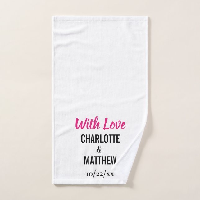 Mariage Favoriser Merci Avec Amour (Serviette à main)