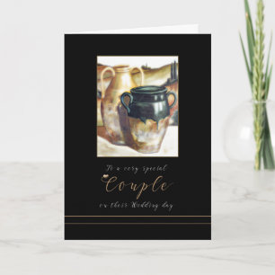 Mariage Félicitations carte de poterie peinte