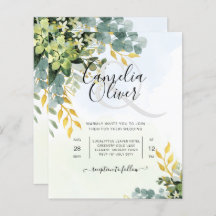 Mariage Feuille d'Eucalyptus or tout-en-1