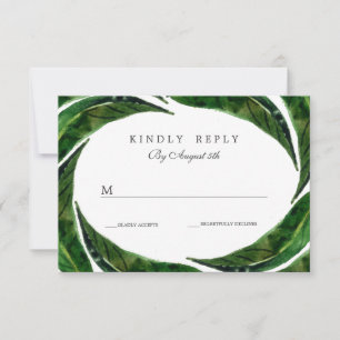 Mariage Feuille tropical moderne Bold RSVP   Sombr