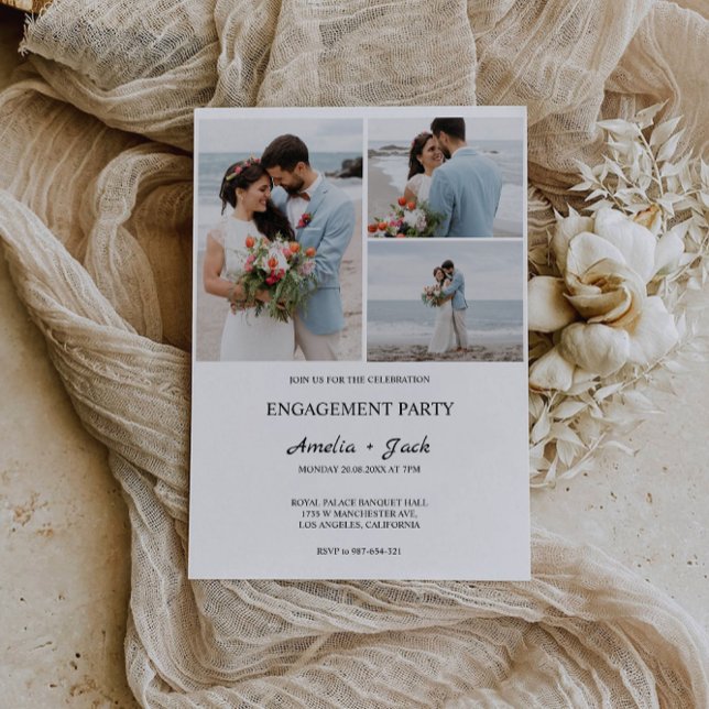 Mariage Fiançailles Photo Invitation Modèle (Wedding Engagement Photo Invitation Template)