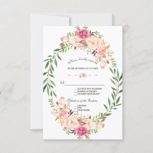 Mariage Fleur Rose Rustique Blush RSVP