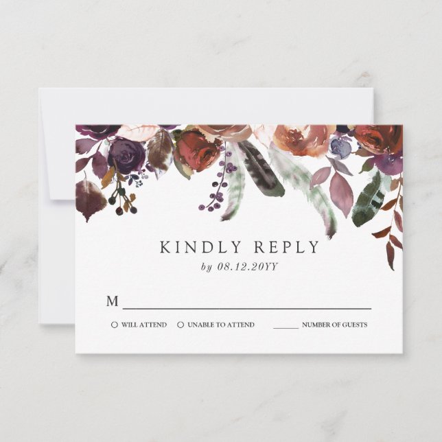 Mariage Fleur Royale Sauvage RSVP (Devant)