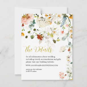 Mariage fleur sauvage détails cartes de boîtier