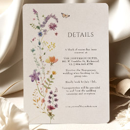 Mariage fleur sauvage Détails Cartes de fermeture