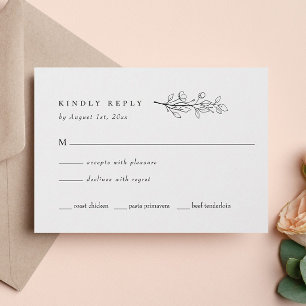 Mariage Fleur sauvage élégant moderne RSVP