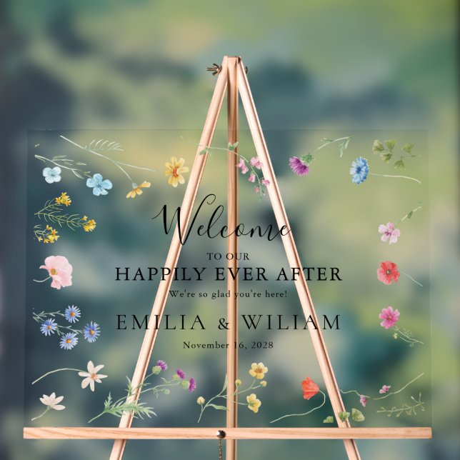 Mariage Fleur sauvage romantique Bienvenue Froid (Neutre)