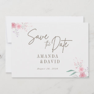 Mariage Fleur Simple Élégant Enregistrer La Carte