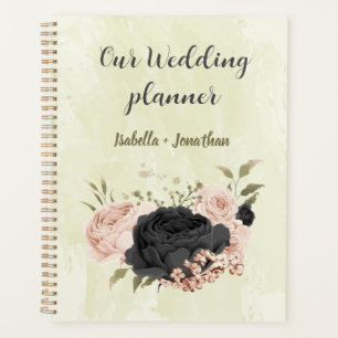 mariage fleurs rose blush noir