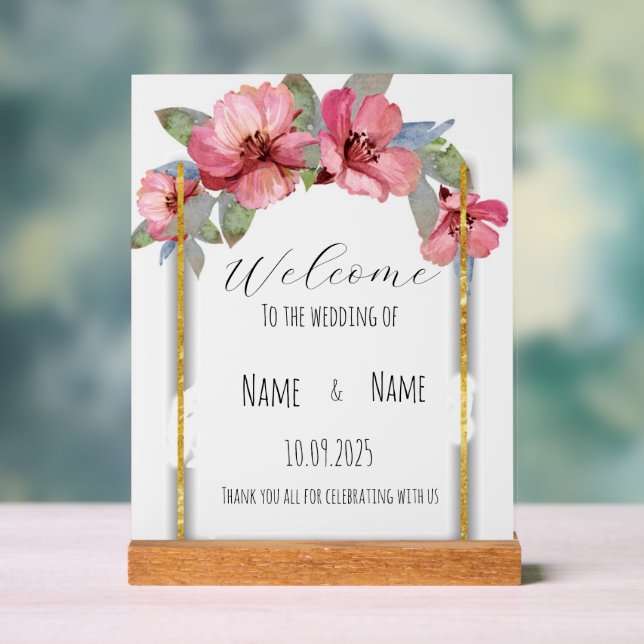 Mariage floral acrylique (Neutre)