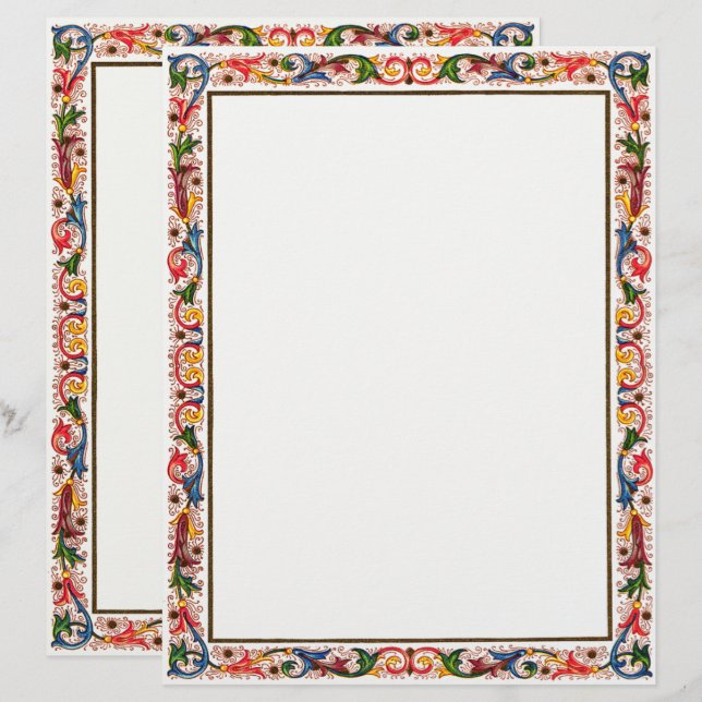 Mariage Floral Arabesque italien Inviter Modèle (Devant / Derrière)