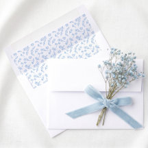 Mariage Floral Bleu Bébé Chic Vintage Dessiné à la