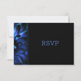 Mariage floral bleu moderne RSVP