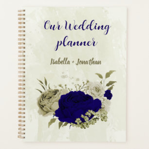 Mariage floral bleu royal beige