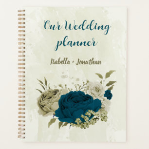 mariage floral bleu sarcelle beige