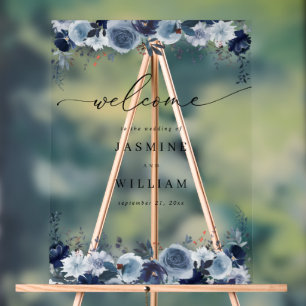 Mariage Floral Blue & Navy Bienvenue 2