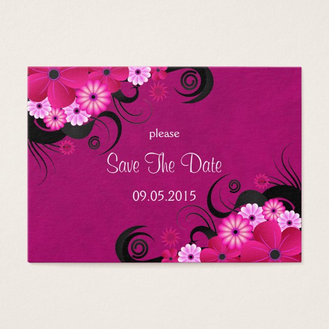 Mariage floral Dark Fuchsia Sauvez Les Cartes De D (Devant)