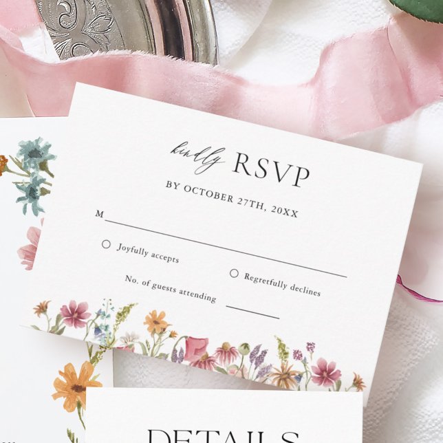 Mariage floral fleur sauvage RSVP (Créateur téléchargé)