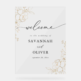 Mariage Floral Gold Linal Bienvenue