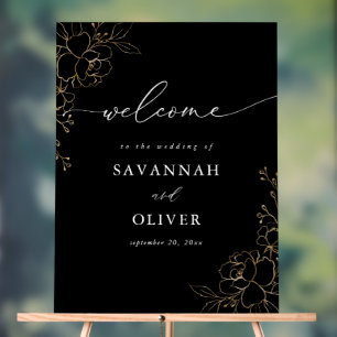 Mariage Floral Gold Linal - Noir