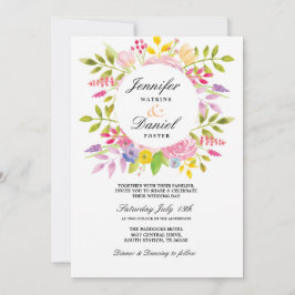 Mariage Floral Invitation Élégant Invitation offic