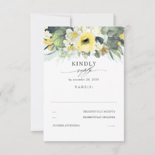 Mariage floral jaune et blanc RSVP