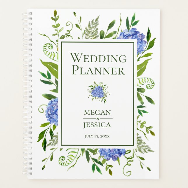 Mariage floral LGBTQ aux hortensias bleus (Devant)