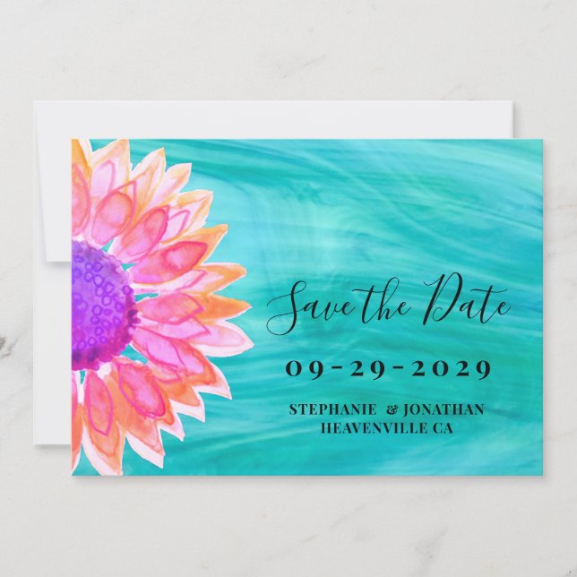 Mariage Floral Lumineux Enregistrer La Carte Date (Devant)