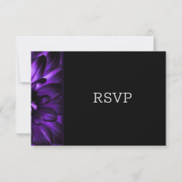Mariage floral noir violet moderne RSVP