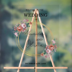 Mariage floral or simple élégant / police de scrip
