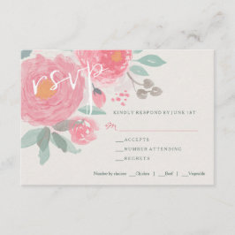 Mariage floral peint à la main carte RSVP
