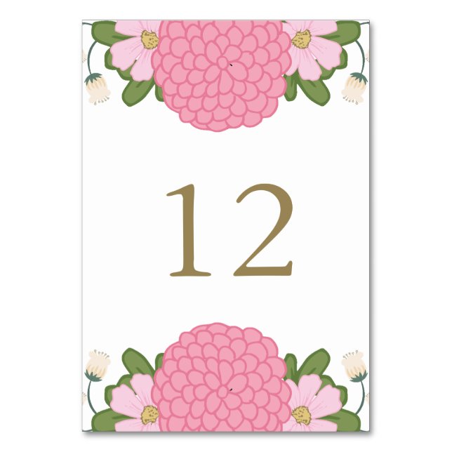 Mariage floral Peony Cartes Numéro de tableau (Par défaut)
