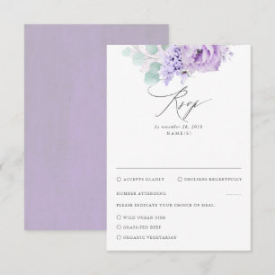 Mariage floral pourpre Dusty RSVP