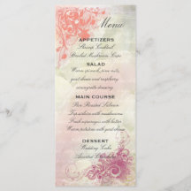 Mariage floral romantique Modèle de menu
