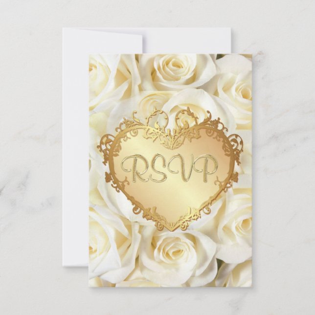 Mariage floral rose blanche RSVP (Devant)