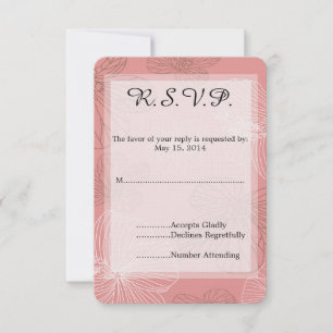 Mariage floral rose esquissé RSVP