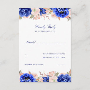 Mariage floral rose et marine RSVP
