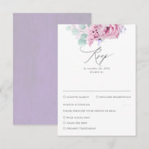 Mariage floral rose pourpre Dusty RSVP