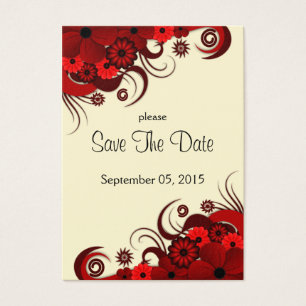 Mariage floral rouge et blanc Enregistrer les cart