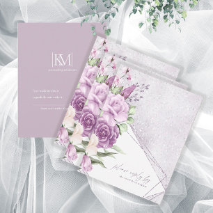 Mariage Floral Sparkles RSVP Mauve ID889