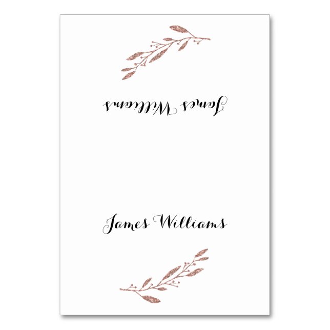Mariage Floral Table Place Cartes Rose Gold Foil (Par défaut)