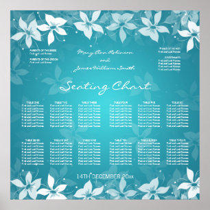 Mariage floral Tableau de sièges Fleurs exotiques 