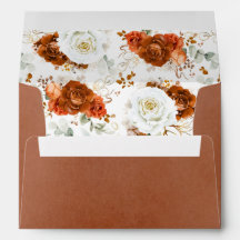 Mariage floral terreux or terracotta blanc