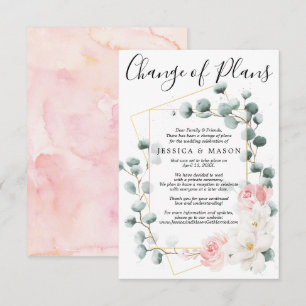 Mariage floral verdoyant Faire-part reportée