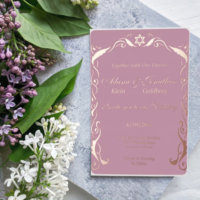 Mariage Foil Invitation de cadre de foil juif (Créateur téléchargé)